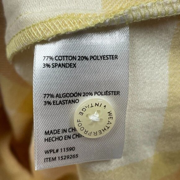 Weatherproof Vintage Women’s Comfort Stretch Yellow Plaid Shirt Large d0504 - Picture 7 of 9